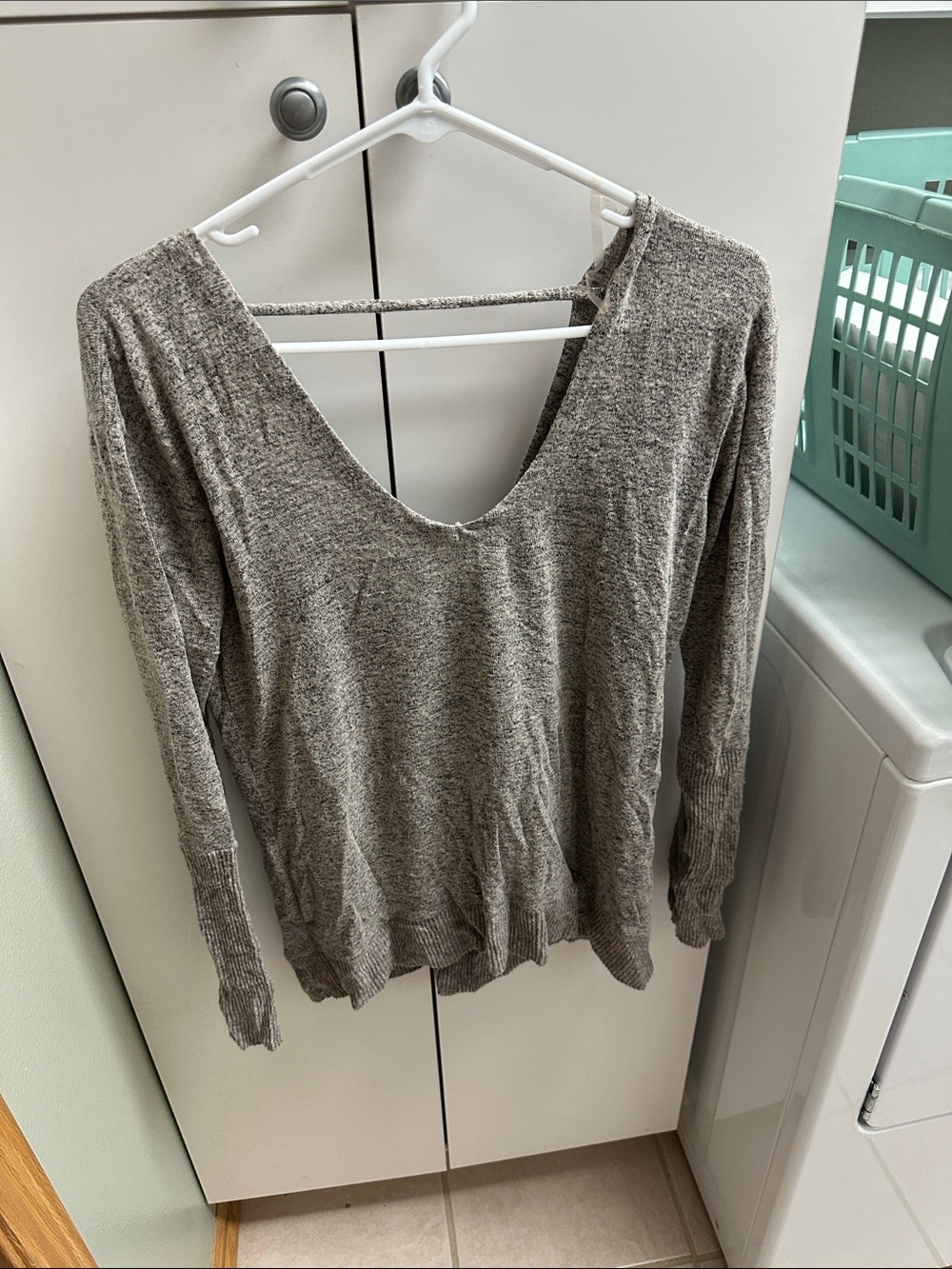 Chance or Fate Heather Gray V-Neck Lightweight Sweater